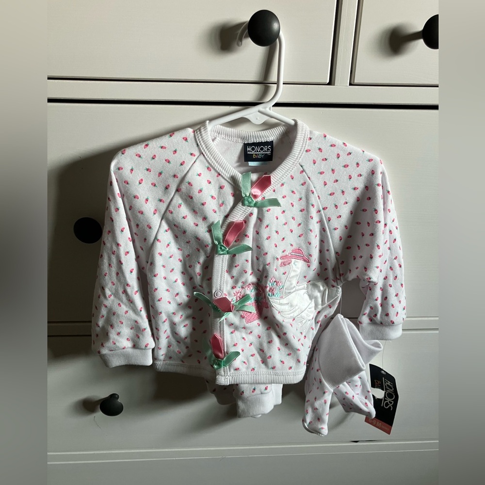 Vintage Baby Matching Set Silly Goose Girl Outfit NWT